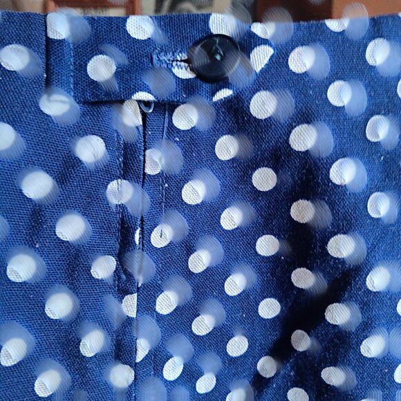 28x28 TrueVintage Blue Polka Dot Bellbottom Pants 1960's by Joyce - Picture 5 of 7